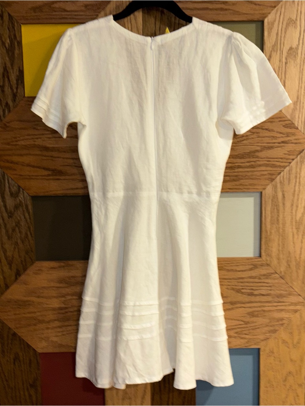 Pampelone The Ella White 100% Linen Mini Dress Coastal Cowgirl Minimalist Sz XS - Picture 4 of 8